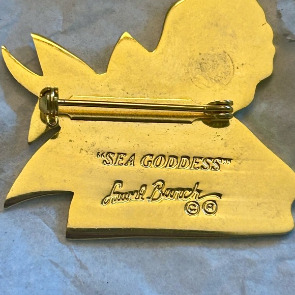 NEW YEAR Sale 💎SEA GODDESS Mermaid Rare Laurel Burch Signed Vintage Brooch 🧜♀️💎 - Picture 5 of 5